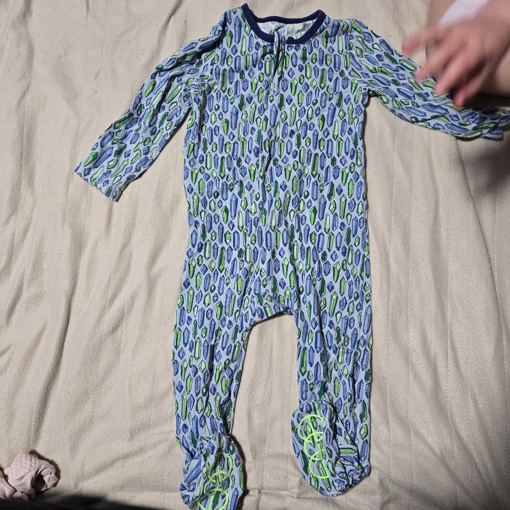 Egg New York Kids Geometric Blue and Green One Piece
